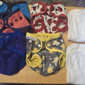 5 Cloth Diaper Covers – good condition2 inserts - good condition